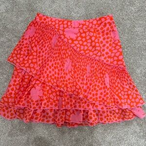 Ted Baker Pink and Orange Floral Tiered Mini Skirt - EUC - size 6